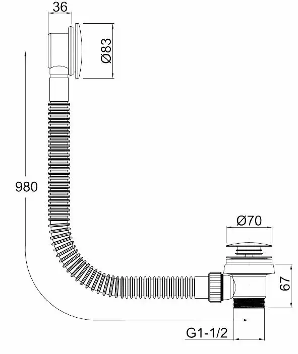Слив-перелив для ванны Allen Brau Priority 5.31027-MG графит браш фото 2