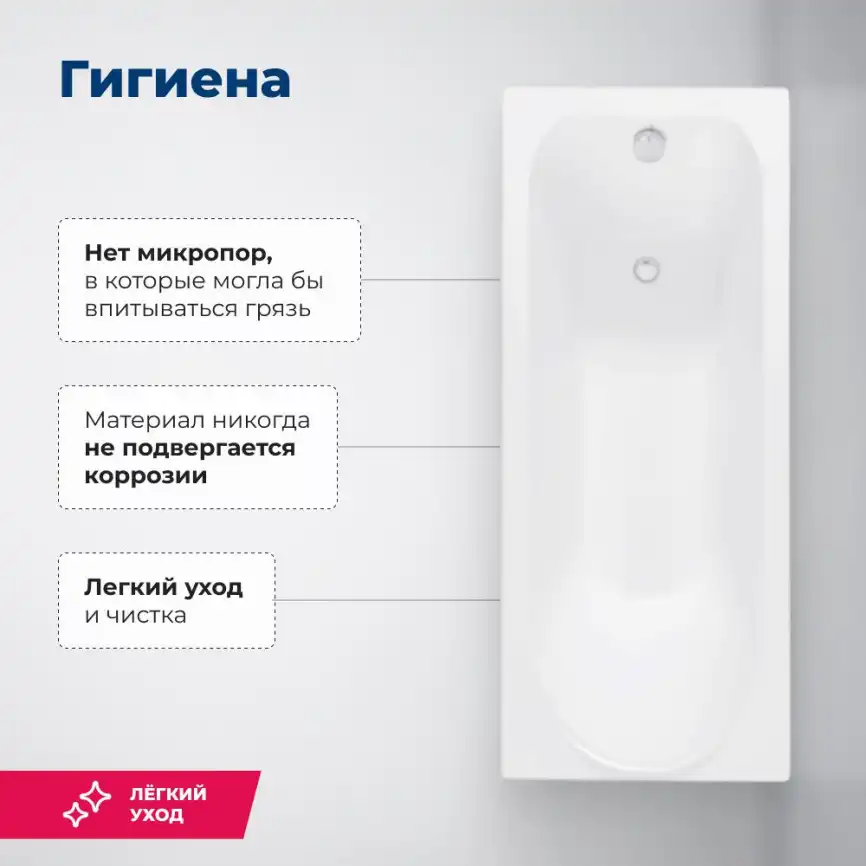 Акриловая ванна Aquanet Nord New 170х70 (242400), на каркасе, белая фото 7