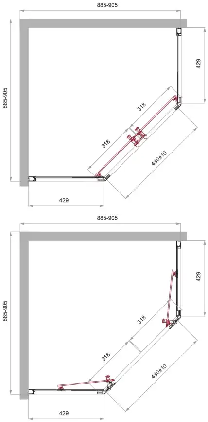 Душевой уголок BelBagno UNO-195-P-2-90-C-Cr профиль Хром стекло Прозрачное фото 2