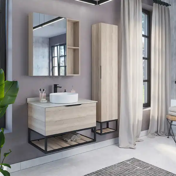 Тумба с умывальником Comforty Порто 75 Дуб дымчатый, 00-00009321 фото 5