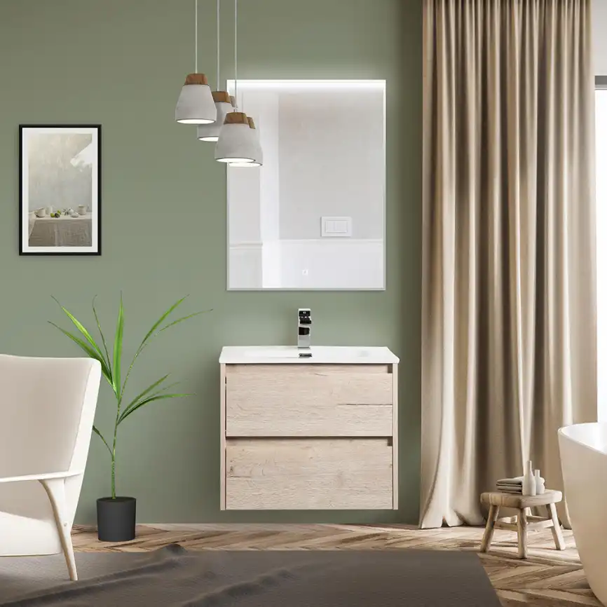 Тумба под раковину BelBagno KRAFT-600-2C-SO-RGB подвесная Rovere Galifax Bianco фото 9