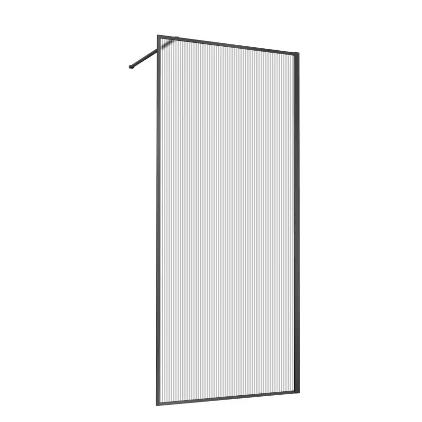 Душевая перегородка Vincea Walk in HP Art 90 VSW-1HP900FLGM, профиль вороненая сталь, стекло рифленое фото 5