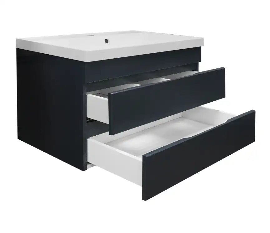 Тумба с раковиной Azario Эстима 80 CS00094589, подвесная, Графит фото 3