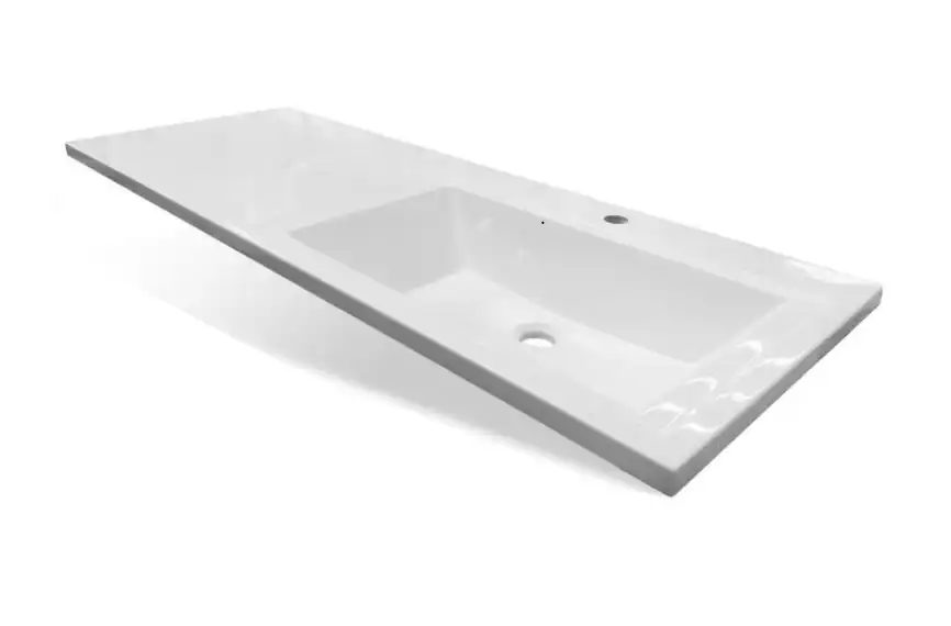 Раковина  Эстет Даллас 130х48 R ФР-00002167 правая над стиральной машиной, из литьевого мрамора, Белая фото 1