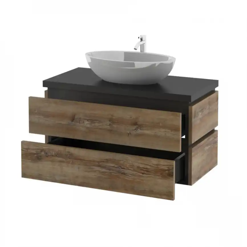 Тумба со столешницей AURA ТРИУМФ 90-2 подвесная Славянский Дуб фото 6