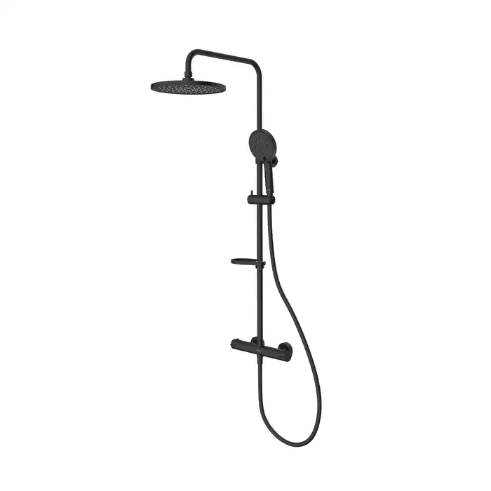 Душевая система для душа Milardo Ideal Spa ILSBLTHM89 с термостатом цвет, Черный матовый фото 2