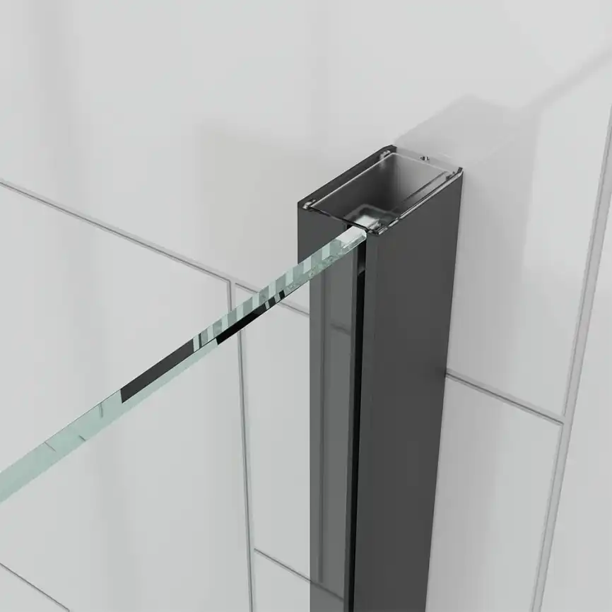 Душевой угол Veconi Ottimo P20SP B, 1000х800х1900 черный матовый, стекло тонированное матовое фото 5