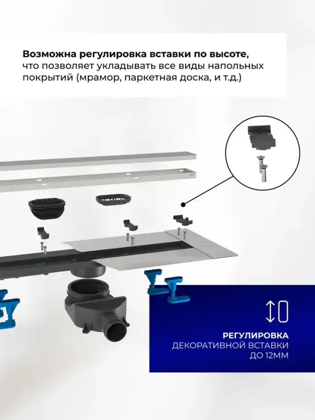 Душевой лоток BETTOSERB Premium 950 13100007-NEW, Хром матовый фото 7