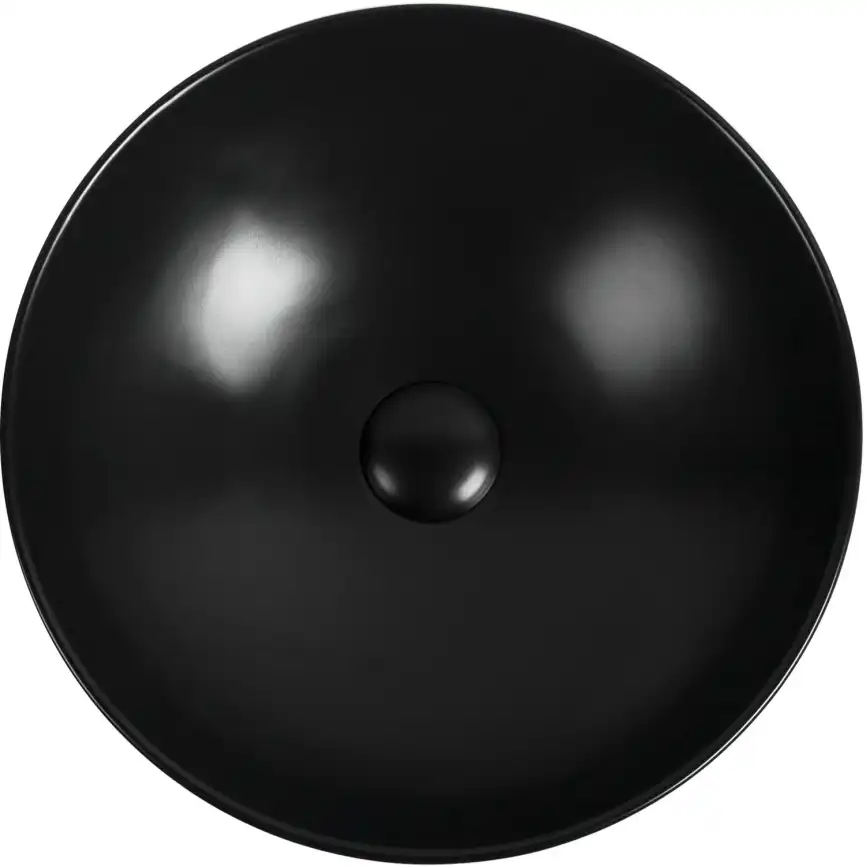 Раковина накладная Aquanet SMART-1-MB 42х42х12,5 круглая, Черная матовая фото 5
