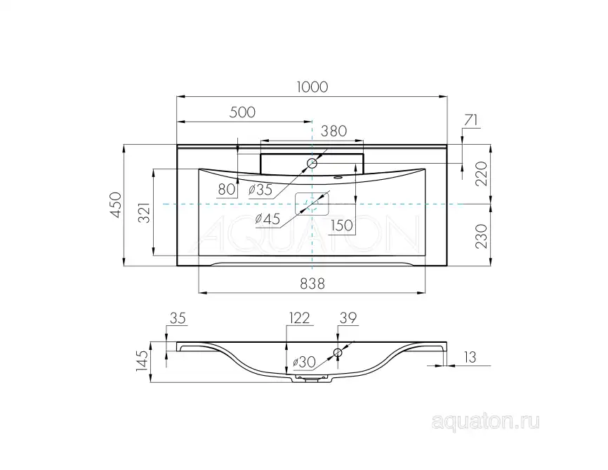 Раковина AQUATON Премьер М 100 белая 1A70473KPR010 фото 3