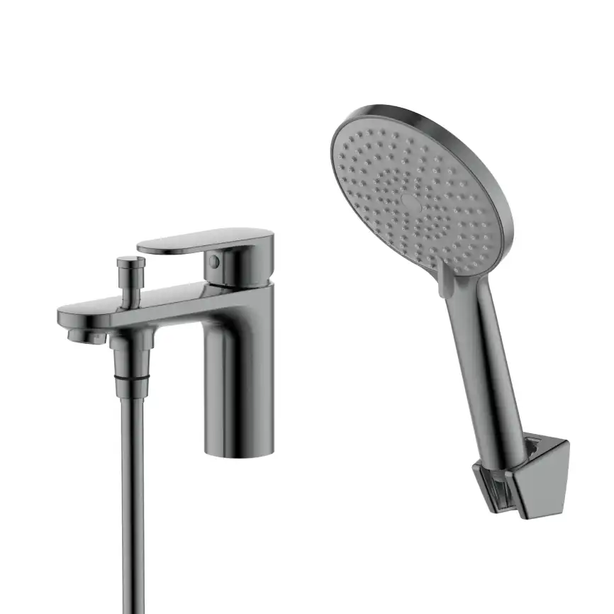 Смеситель на борт ванны Aquatek Ника AQ1844BGM, Оружейная сталь фото 1