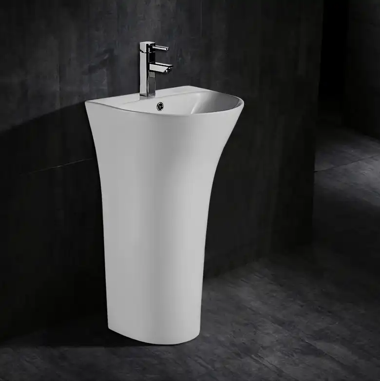 Раковина напольная AZARIO FRETTA ROUND 480x420x835 отдельностоящая (AZ-307) фото 8