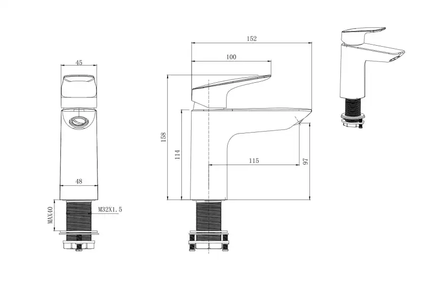 Смеситель для раковины Aquatek Вега AQ1010BGM, Оружейная сталь фото 2