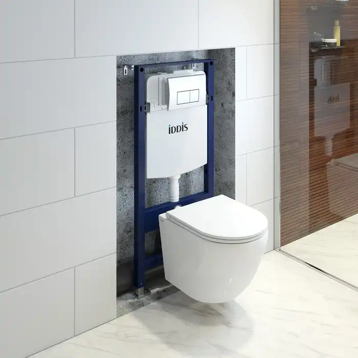 Комплект унитаза с инсталляцией IDDIS Basic BASB010i73 с сиденьем микролифт и кнопкой смыва Хром фото 11