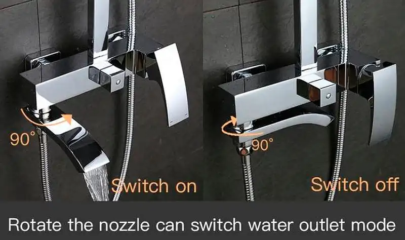 Душевая система Gappo G2407 с поворотным изливом, Хром фото 7