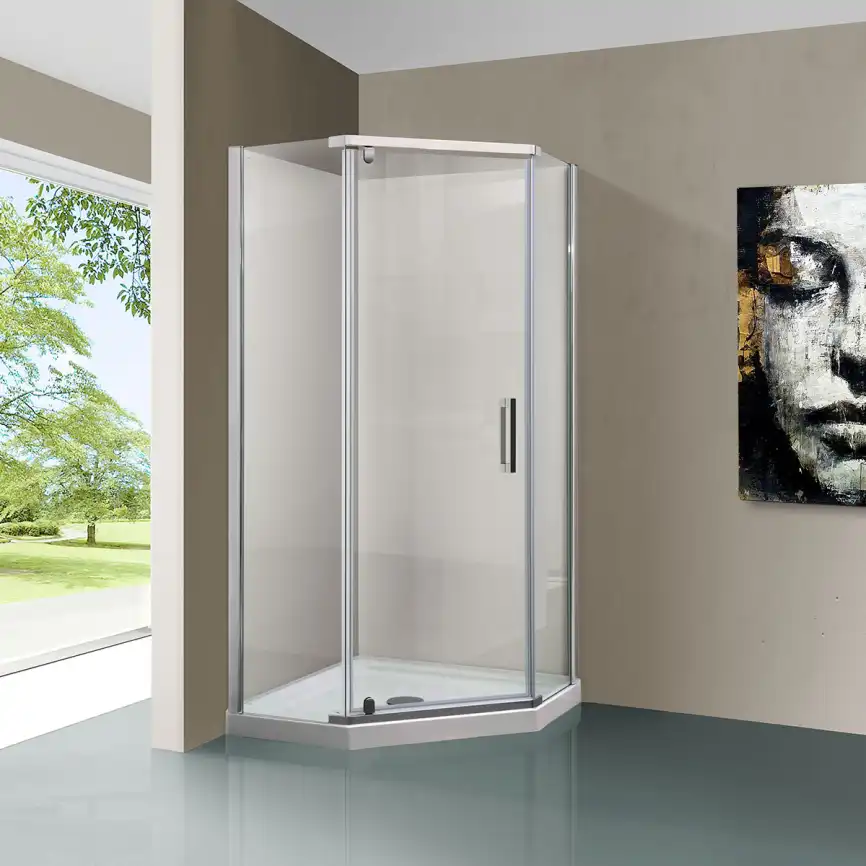 Душевой уголок Vincea Stresa 90х90 VSP-1S900CL, дверь распашная, профиль хром, стекло прозрачное фото 1