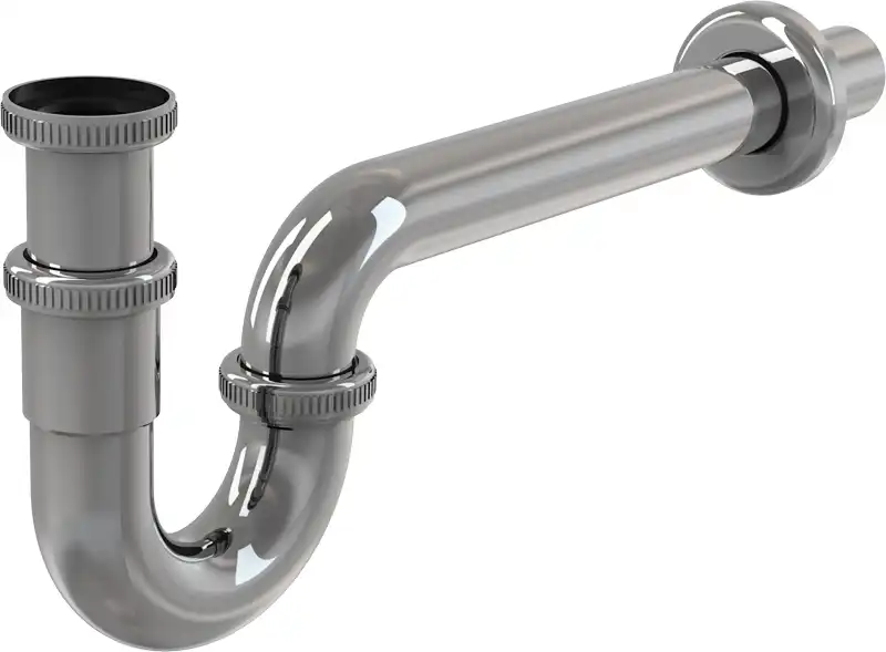 Сифон для раковины AlcaPlast A432 D32 мм, U-форма, цельнометаллический, с накидной гайкой 5/4 фото 1