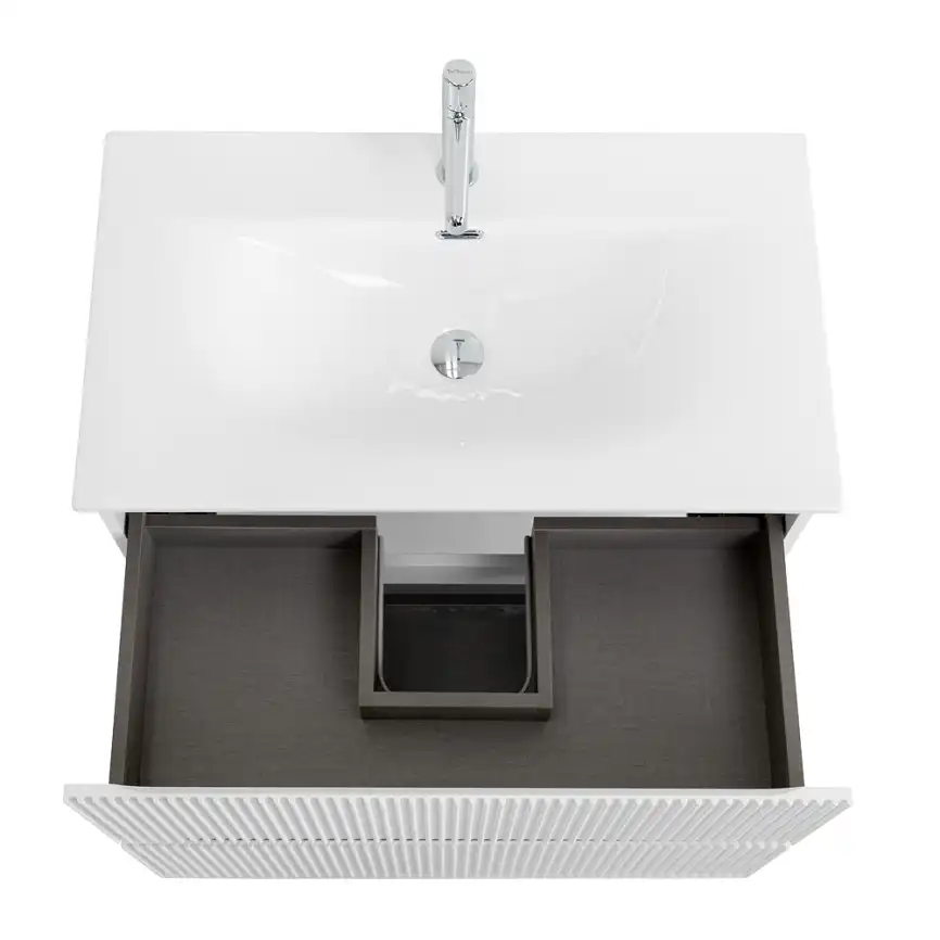 Тумба под раковину BelBagno UNO-800-2C-SO-BO подвесная, Bianco Opaco фото 5