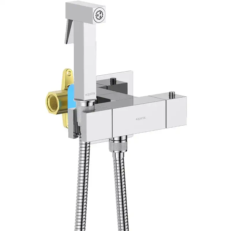 Гигиенический душ со смесителем Aquatek AQ1028CR термостатический, Хром фото 1