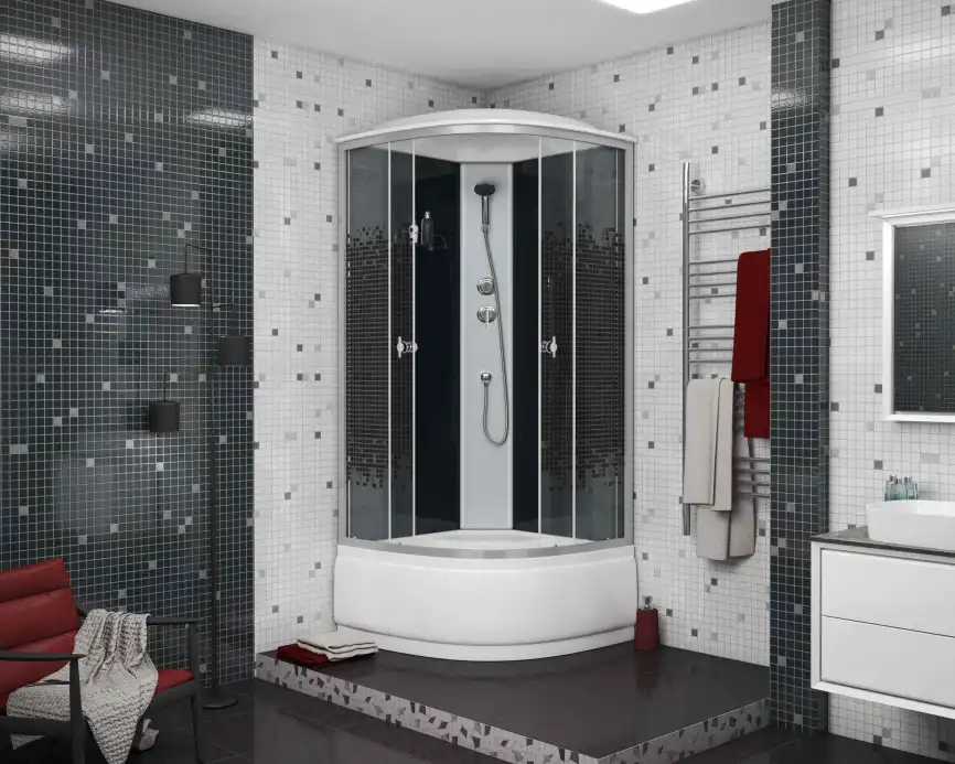 Душевая кабина Niagara Eco 80х80х215 NG-7507-14BLACK высокий поддон, без гидромассажа фото 3