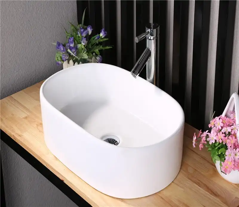 Раковина накладная CeramaLux 565х350х145 9025-1, цвет Белый фото 7