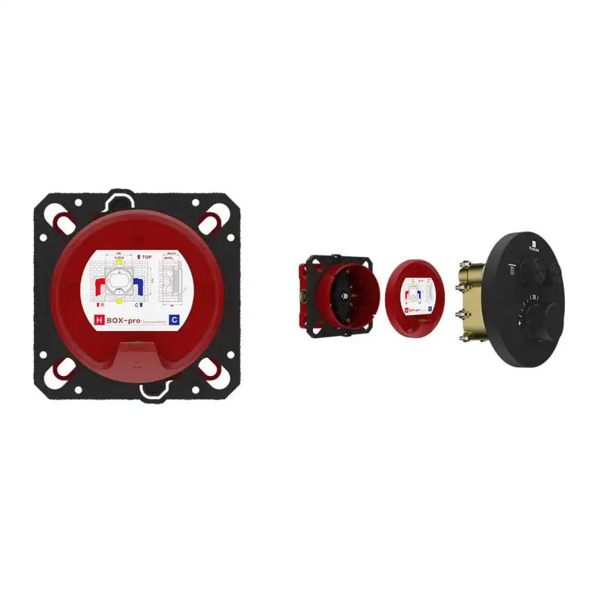 Смеситель для душа Vincea VSCV-322T-MMB встраиваемый  двухфункциональный, термостатический, черный фото 4