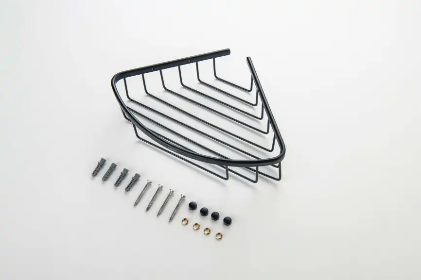 Полка для душа угловая Aquatek AQ4906MB, Черный матовый фото 3