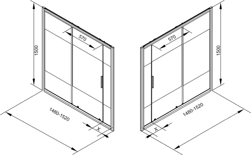 Шторка для ванны Aquanet Practic 150 см, AE10-B-150H150U-CP, профиль Хром, стекло С шелкографией фото 4