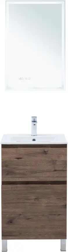 Тумба под раковину Aquanet Алвита New 50 напольная, дуб веллингтон табак, 344126 фото 8