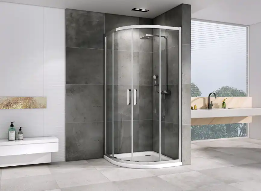 Душевой уголок ABBER Schwarzer Diamant 100х100 см, AG01100, профиль хром, стекло прозрачное фото 2