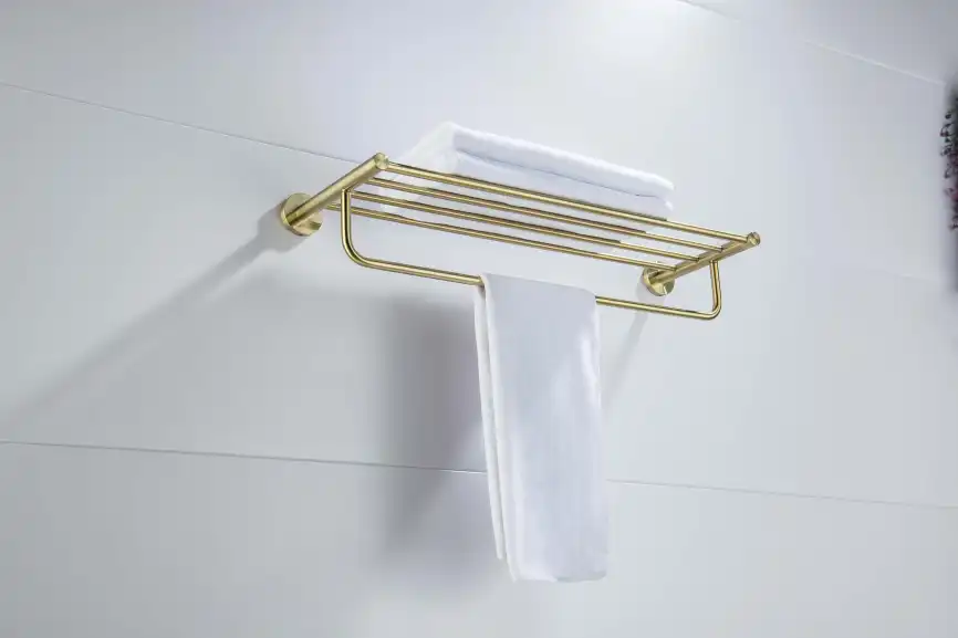 Полка для полотенец Aquatek Европа AQ4115BG, Золото матовое фото 4