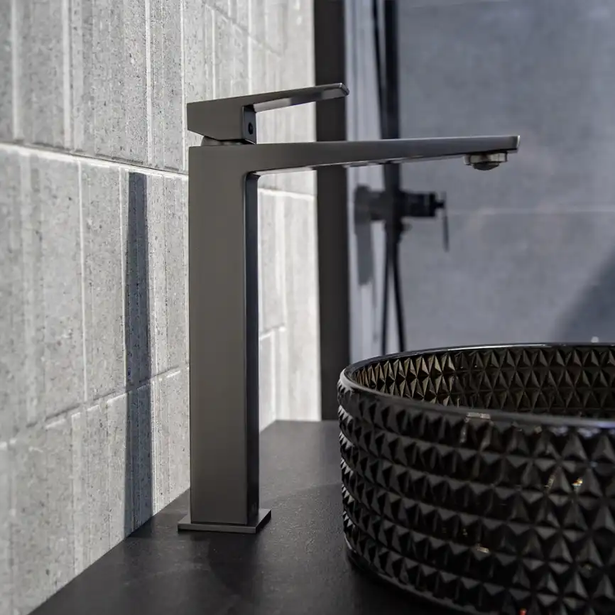 Смесители для раковины AVS NEW CUBE 811-251-GM высокий, оружейная сталь фото 5
