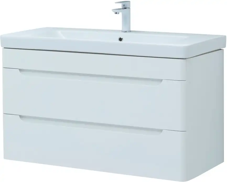 Тумба под раковину Aquanet София 105 белый глянец (2 ящика) 274116 фото 4
