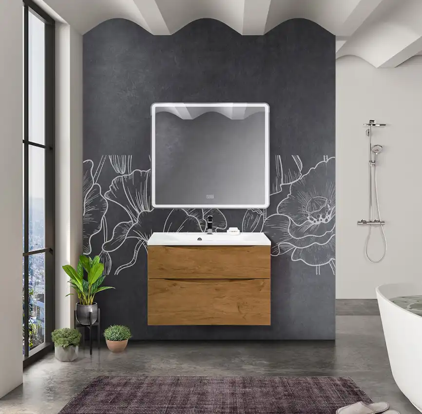 Тумба под раковину BelBagno MARINO-H60-800-2C-SO-RN-P подвесная Rovere Nature фото 12