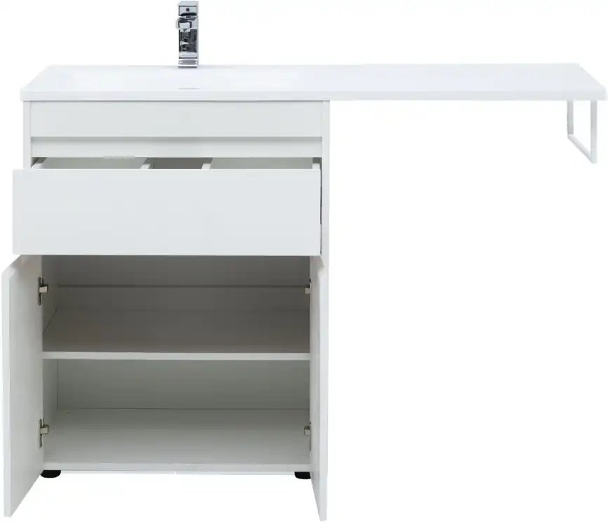 Тумба под раковину Aquanet Токио 130/68 белый (напольная, 1 ящик, 2 дверцы) 237746 фото 6