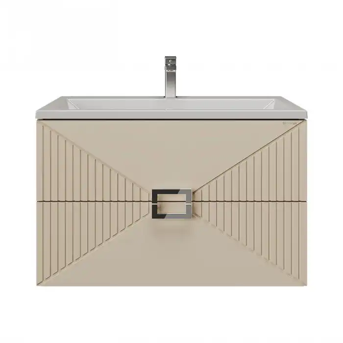 Тумба под раковину Grossman Луксор 70 подвесная, бежевый матовый (107056) фото 2