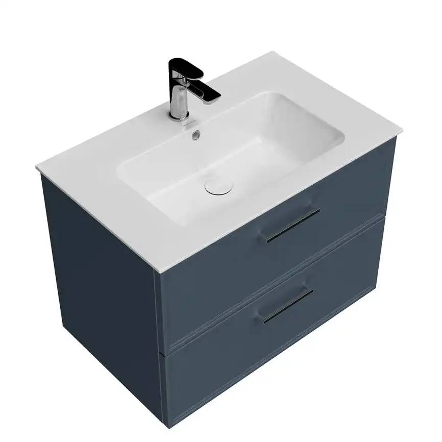 Тумба под раковину Kerama Marazzi PIANO CLASSIC 75 см, PIA.CL.75\BLU.M подвесная, синий матовый фото 3