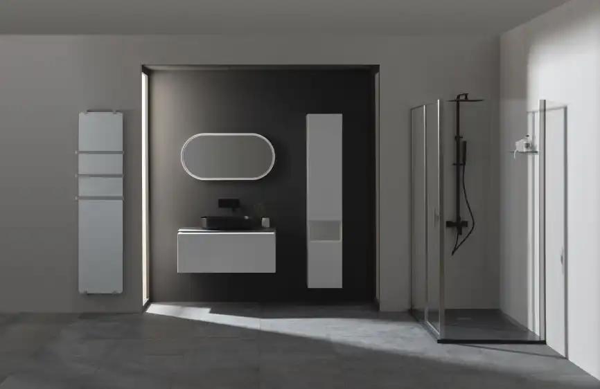 Душевая система Allen Brau Infinity 5.21012-31 для душа без излива, с верхним и ручным душем, Черный матовый фото 7