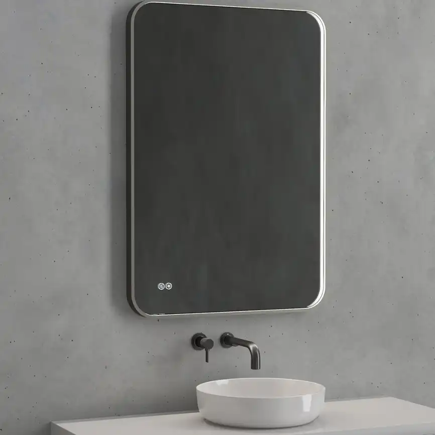 Зеркало с подсветкой AVS VI 70x100 см, антипар, черное матовое фото 3