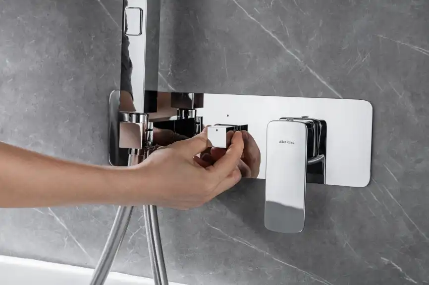 Смеситель для ванны с душем Allen Brau Infinity 5.21007-00 встраиваемый, с внутренней частью, Хром фото 4