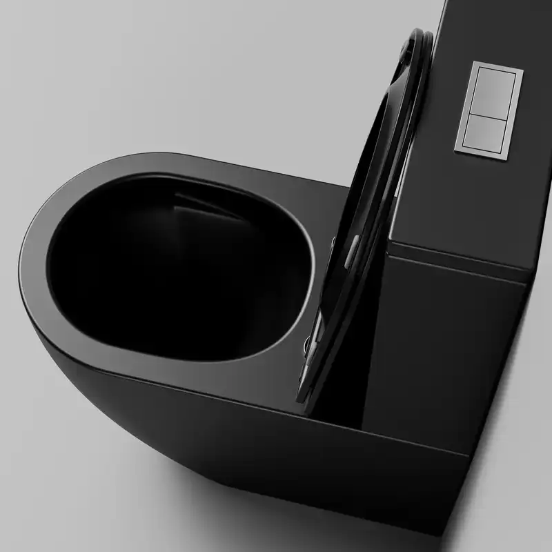 Напольный унитаз Grossman GR-4494BMSQ безободковый, смыв торнадо, Черный матовый фото 5