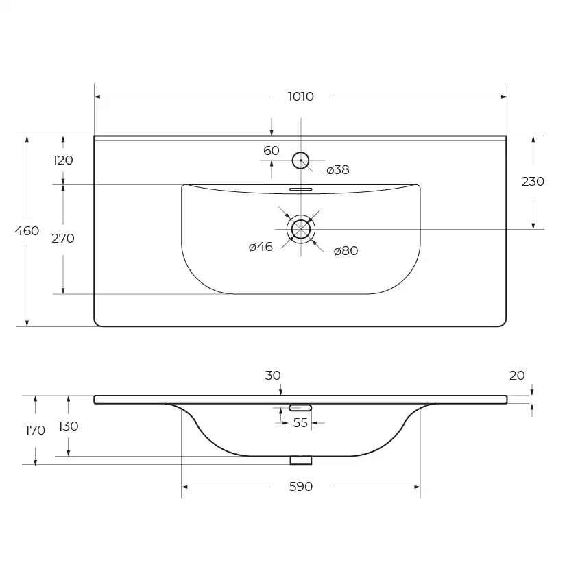 Керамическая раковина CEZARES CZR-8099-100 фото 6
