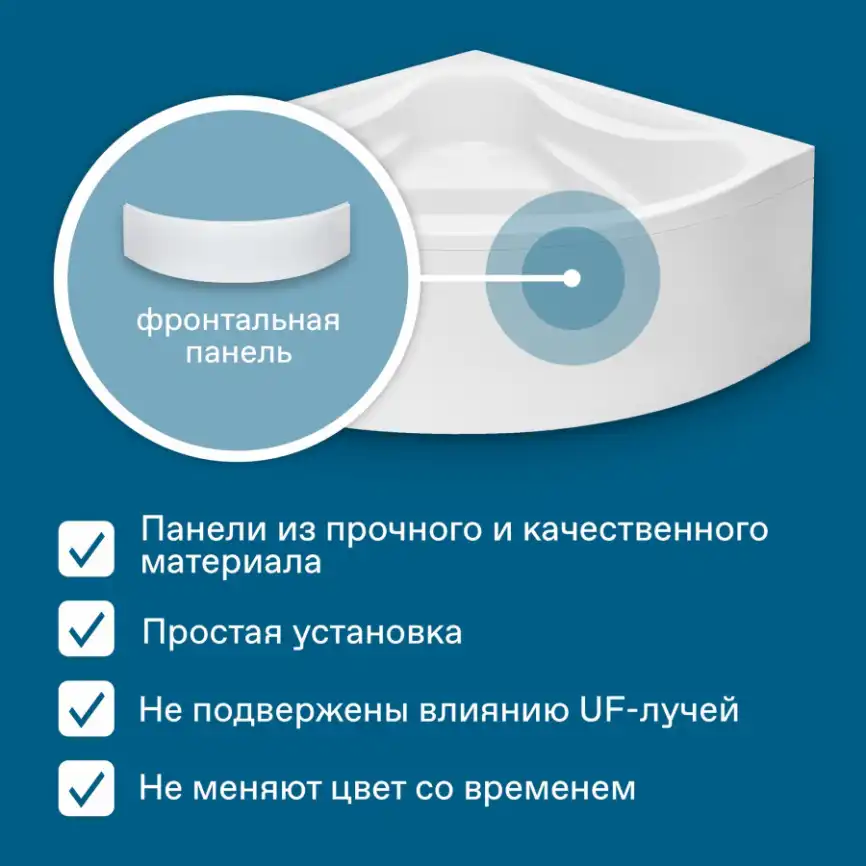 Акриловая ванна Santek Сан-Паулу 150х150 1WH302399  Белая фото 8