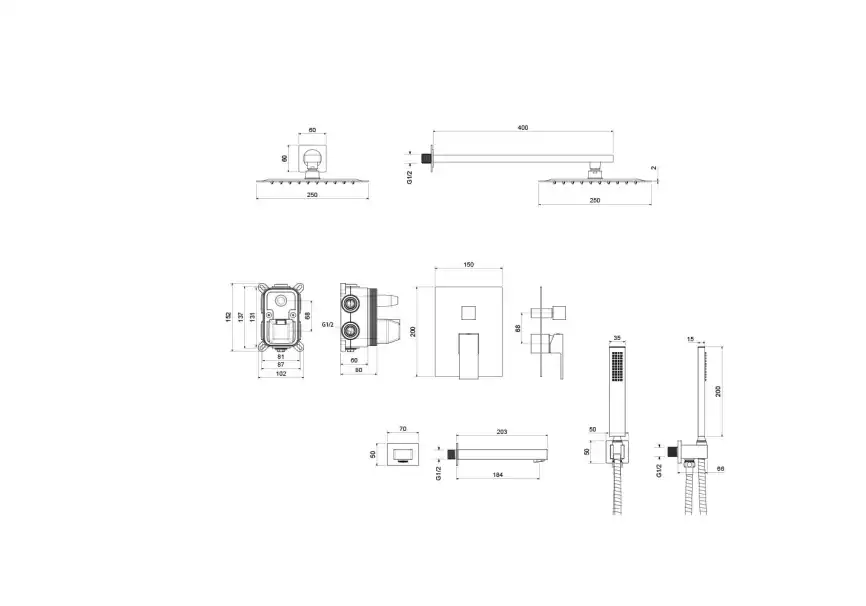 Душевая система Aquatek ЛИБРА AQ1673MB, Черный матовый фото 2