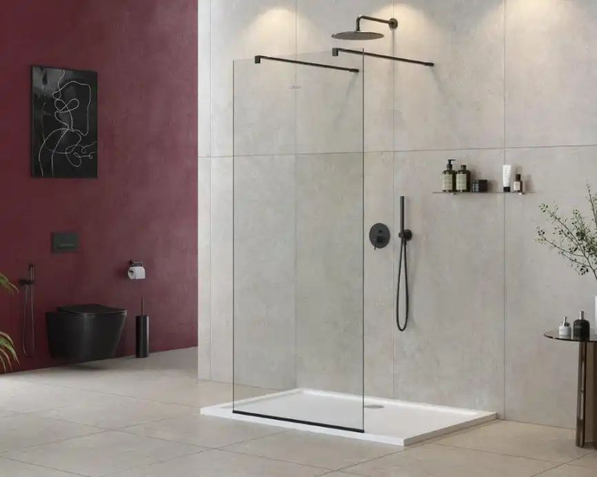 Душевая перегородка CEZARES LIBERTA-L-2-90-120-C-NERO стекло Прозрачное, профиль Черный фото 1