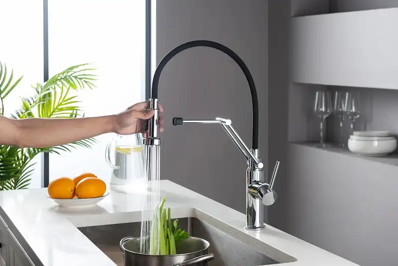 Смеситель для кухни Aquatek Европа AQ1388CR с выдвижной лейкой, Хром фото 6