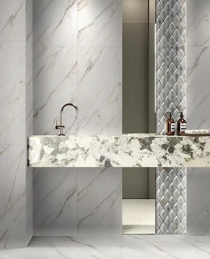 Керамогранит AVS by Italian Design Calacatta Arte Massimo 60x120 Moon Light Stone, белый фото 8