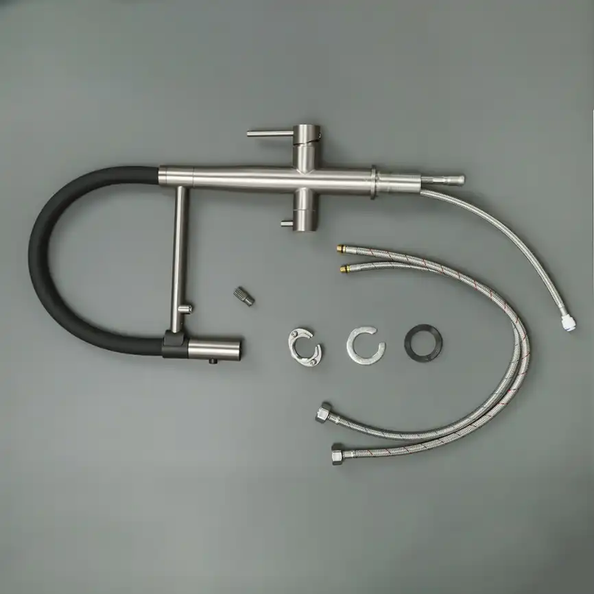 Смеситель для кухни с гибким изливом AVS PureRiver брашированный никель, 811-170-BN фото 12