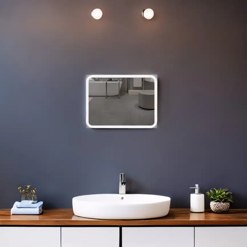 Зеркало с подсветкой AVS Байкал 100x80 см, антипар фото 2