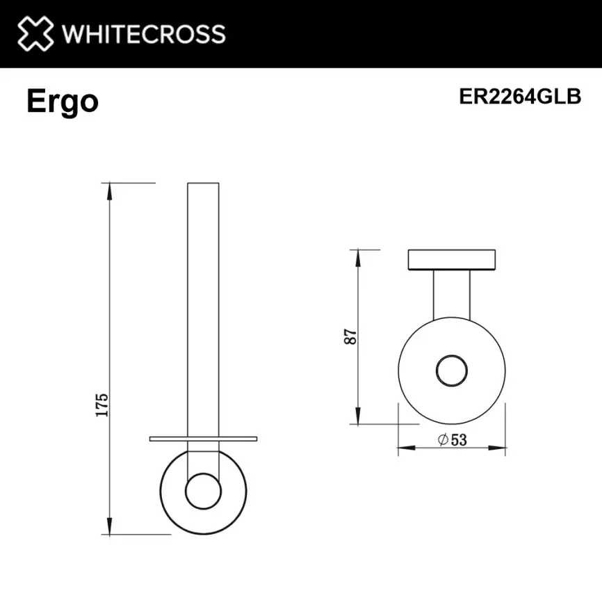 Держатель запасного рулона Whitecross ERGO gold brushed, ER2264GLB, Золото брашированное фото 2